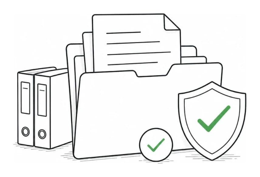 Illustration zu Pflichtnachweisen, Versicherungsunterlagen und geprüfter Absicherung im Gründerpfad